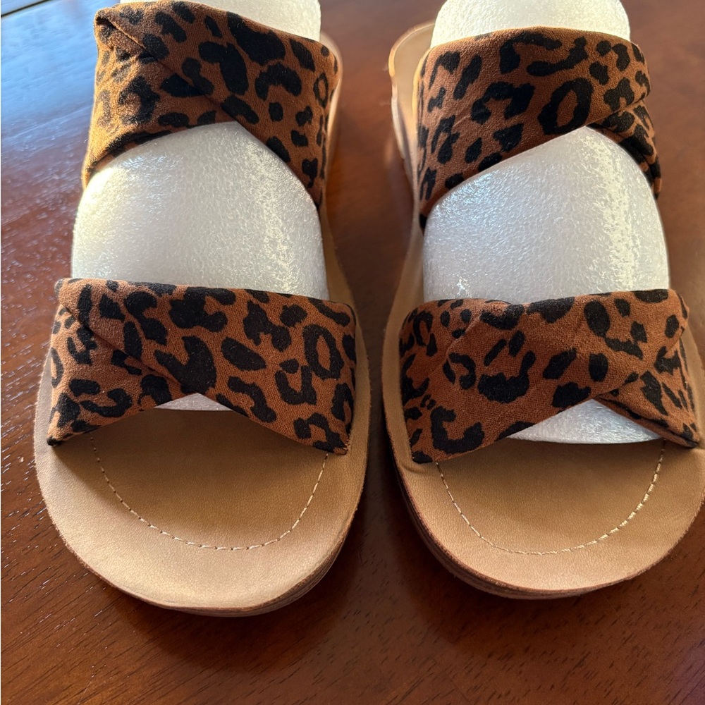 Corkys Leopard Print Sandals - Tan and Black - Picture 2 of 7